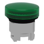 Tête de voyant ronde verte lisse Ø22 pour LED, configuration visible, vue complémentaire 2