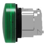Tête de voyant ronde verte lisse Ø22 pour LED, configuration visible, vue complémentaire 3
