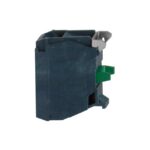 Bloc contact pour bouton poussoir 1F doré Ø22, montage fixation frontale, vue complémentaire 1