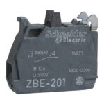 Bloc contact pour bouton poussoir 1F doré Ø22, montage fixation frontale, vue complémentaire 8