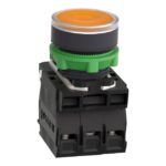 Bouton-poussoir lumineux jaune 24 V 1O+1F XB5AW35B5 – Image 2