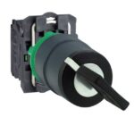 Bouton tournant noir 3 positions Ø22 2F XB5AD53 – Image 9