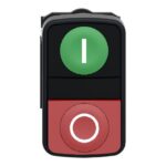 Bouton-poussoir double vert rouge 22 mm, IP67/IP69K, vue complémentaire 2