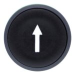 Tête de bouton-poussoir noire Ø22 flèche blanche ZB5AA335 – Image 2