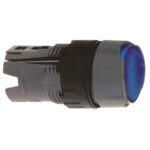 Tête de bouton poussoir lumineux bleu Ø16 mm, configuration visible, vue complémentaire 1