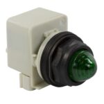 Voyant lumineux vert octogonal Ø30 IP66 230V, configuration visible, vue complémentaire 2