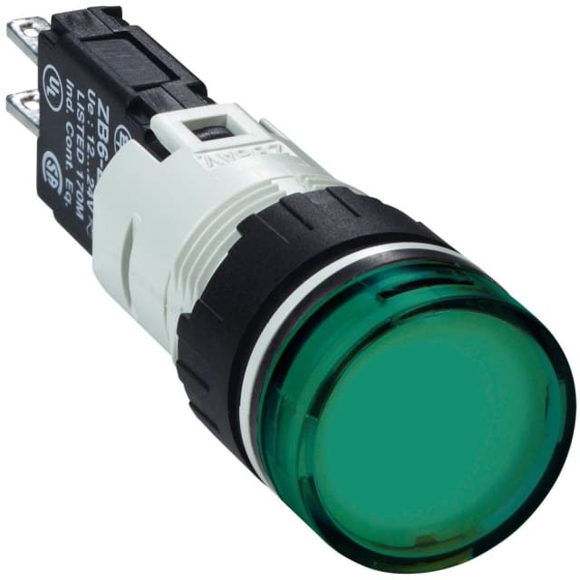 Schneider Automation - voyant rond Ø 16 - IP 65 - vert - DEL intégrée - 24 V - cosses - XB6AV3BB