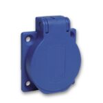 Prise fixe NF 50x50 bleue IP54, surface mat, vue complémentaire 1