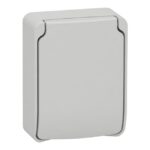 Prise 2P+T étanche avec couvercle IP55 gris 81140, surface mat, vue complémentaire 2