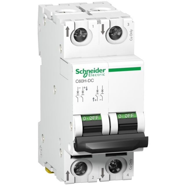 Schneider Distribution - disjoncteur modulaire - C60H - 2 pôles - 4 A - courbe C - A9N61524