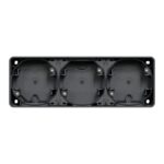Boîte saillie 3 postes horizontale gris IP55, surface mat, vue complémentaire 1