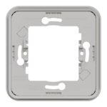 Cadre 1 poste encastré blanc IP55 IK08, surface brillant, vue complémentaire 2