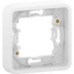 Cadre 1 poste encastré blanc IP55 IK08, surface brillant, vue complémentaire 9