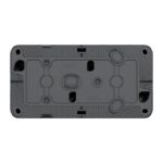 Double prise saillie 2P+T précâblée IP55 gris, surface mat, vue complémentaire 1