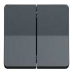 Double interrupteur va-et-vient étanche gris, surface mat, vue complémentaire 1