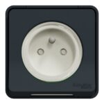 Prise de courant 2P+T saillie IP55 gris, surface mat, vue complémentaire 1