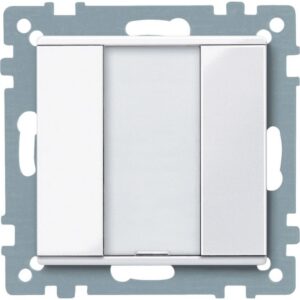 Détails visibles de Poussoir simple KNX blanc brillant System M pour Boutons-poussoirs domotiques