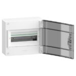 Coffret électrique en saillie 13 modules porte transparente, configuration visible, vue complémentaire 2