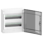Coffret électrique en saillie 2 rangées porte transparente, configuration visible, vue complémentaire 1