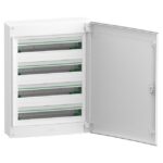 Coffret électrique en saillie 4 rangées 24 modules blanc, montage apparent, vue complémentaire 1