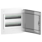 Coffret encastré électrique 2 rangées porte transparente – Image 2