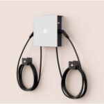 Borne de recharge voiture électrique double câble EV```, configuration visible, vue complémentaire 3