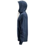 Sweat à capuche avec logo bleu marine chiné taille S, finition Marine foncé mélange, vue complémentaire 2