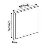 Panneau LED encastrable 595x595 mm UGR19 dimmable, dimensions 595 x 595 x 12 mm, vue complémentaire 2