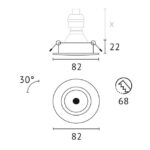 Spot encastrable orientable blanc GU10 ENY-6801-C – Image 2