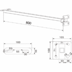 Tige de fixation 80 cm noire pour projecteur EVSTANG, en acier inoxydable, vue complémentaire 1
