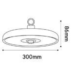 Suspension industrielle LED 150W 4000K Zhaga, dimensions 300 x 300 x 105 mm, vue complémentaire 1