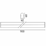 Plafonnier LED apparent 3000K 900 mm IP44, configuration visible, vue complémentaire 1