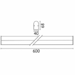 Plafonnier LED apparent 2700K 600 mm IP44, configuration visible, vue complémentaire 1