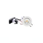 Spot encastré orientable LED blanc mat IP44, configuration visible, vue complémentaire 1