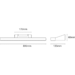 Applique murale salle de bain LED blanc 30W 3000K, configuration visible, vue complémentaire 1