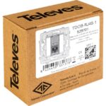 Prise murale RJ45 Cat6A PoE++ compatible Niko, configuration visible, vue complémentaire 1