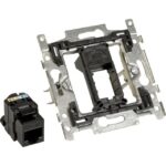 Prise murale RJ45 Cat6A PoE++ compatible Niko, configuration visible, vue complémentaire 2