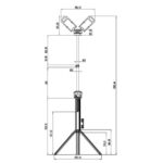 Lampe de chantier LED rechargeable sur trépied 5000 lm IK07, configuration visible, vue complémentaire 2