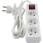Multiprise 3 prises avec interrupteur 1,5 m blanc, surface mat, vue complémentaire 3