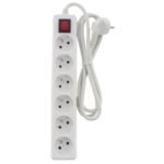 Multiprise 6 prises avec interrupteur 1,5 m, finition blanc, vue complémentaire 1