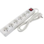 Multiprise 6 prises avec interrupteur 1,5 m, finition blanc, vue complémentaire 3