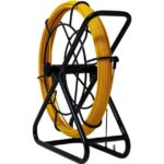 Tire-fil en fibre de verre 50 m 6 mm avec dérouleur, finition jaune, vue complémentaire 2