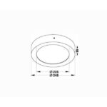 Plafonnier LED rond blanc mat détecteur IP54 240 mm, configuration visible, vue complémentaire 3