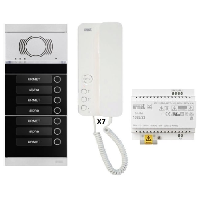URMET - Kit audio 7 appartements proprogrammé - 1083107VDE