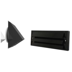 Détails visibles de Sortie murale aluminium noire Ø200 mm MR 200 Z pour Bouches et valves de ventilation