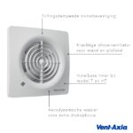 Ventilateur de salle de bain Supra 100 TM, dimensions 160 x 160 x 22 mm, vue complémentaire 2