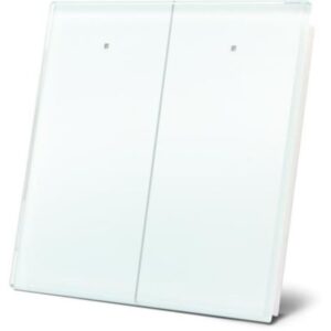 Module de commande tactile double verre blanc, dimensions 86 x 86 x 11 mm