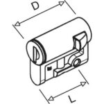 Serrure semi-cylindre double panneton 3 mm, vue complémentaire 1