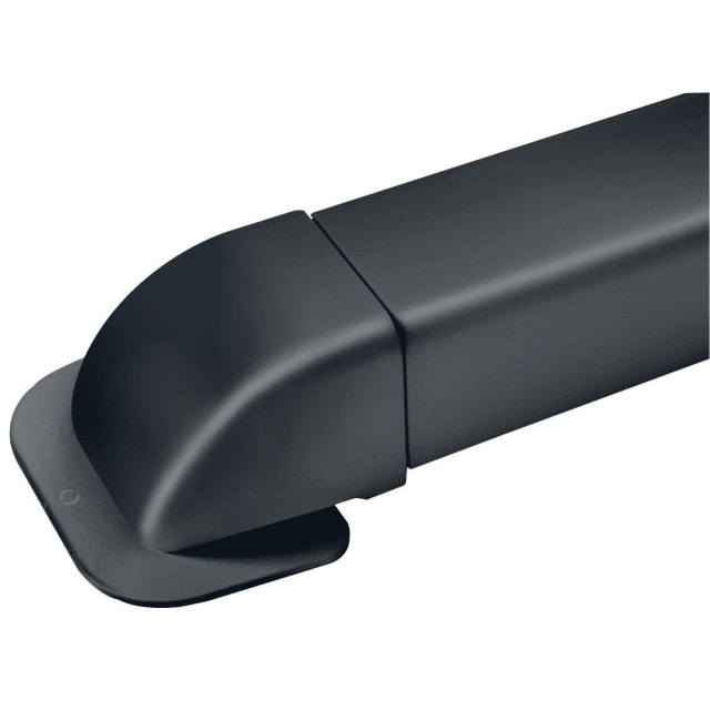 Sortie de mur anthracite raccordée à une goulotte arrondie