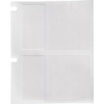 Étiquettes transparentes avec zones blanches rectangulaires imprimables